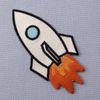 Rocket Embroidered Space Shuttle Applique Iron On Sew On Patch