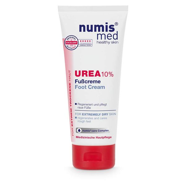 numis med Fußcreme mit 10% Urea - Hautberuhigende Fusscreme für sehr trockene & raue Füße - vegane Hautpflege ohne Silikone, Parabene & Mineralöl - Fußpflege (1x 100 ml)