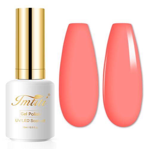Imtiti Gel Nail Polish, 1Pcs 15ml Neon Pink Color Gel Polish Soak Off LED Nail Polish Gel Nail Art Design Manicure Salon DIY at Home