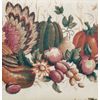 Printed Linen Tablecloth 52x70" Oblong, FALL,PUMPKINS & TURKEY, THANKSGIVING,BM