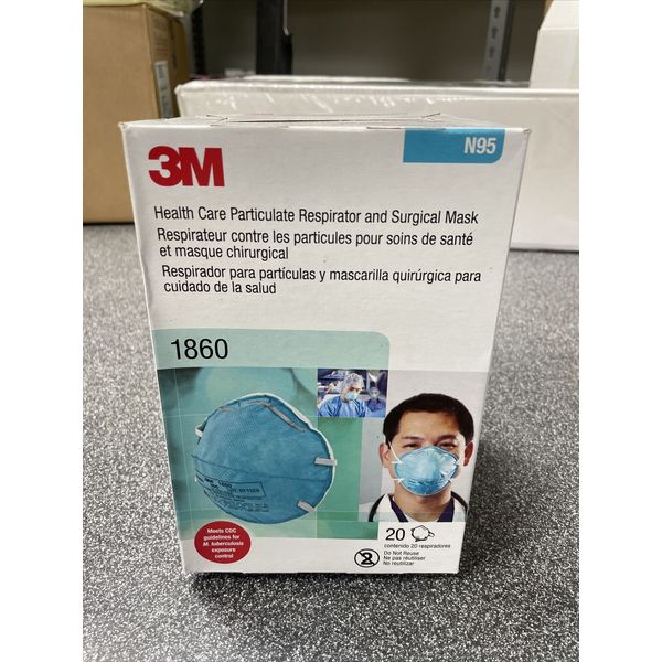 3M 1860 Health Care N95 Disposable Surgical Mask Box Of 20