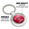 NC State Wolfpack Keychain Classy Round Chrome Plated Metal