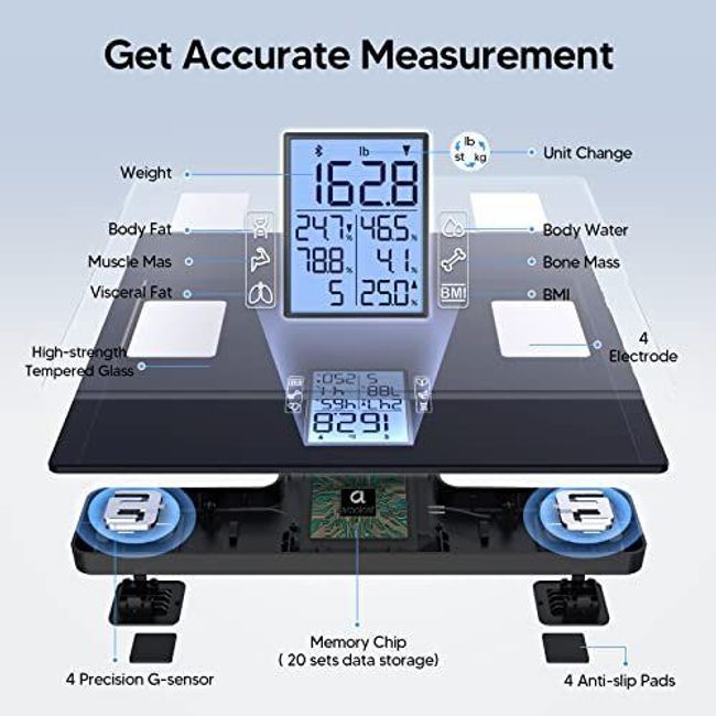  Scale for Body Weight, Anti Slip Digital Scales for