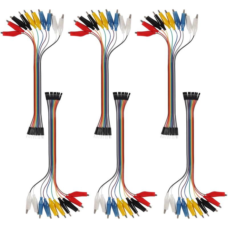 QCCAN 3 Set 2 in 1 Alligator Clip to Dupont Wire 10 Pin 30cm Male ...