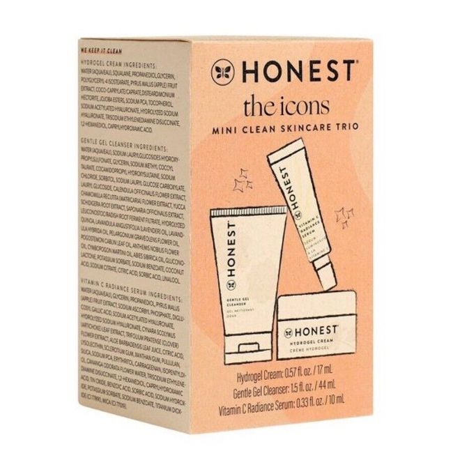 Sealed Honest Club Beauty Mini Skincare Trio Set Cleanser, Cream, Serum Ugly Box