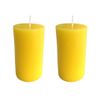 COLLUMINO Yellow Pillar Candles 40 Hour Solid Colour Size 10 x 5.5cm (2 - Pack)