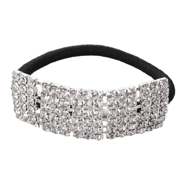 Frcolor Rhinestone Hair Elastic Bling Faux Crystal Elastic Hair Tie Ponytail Holder Headband Rope Hair Decoration