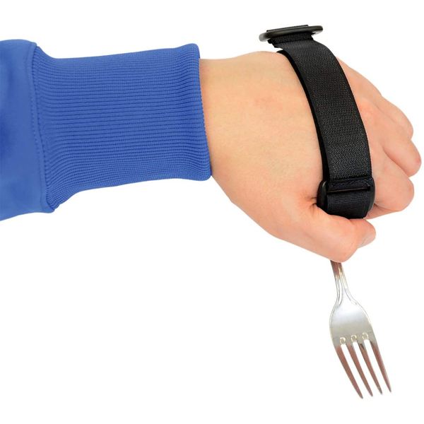 Hand Strap for Holding Utensils, Utensil Holder for Tremors and Parkinsons Patients, Eating Assistance Cuff for Weak Grip & Limited Mobility