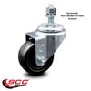 3 Inch Hard Rubber Wheel Swivel 12mm Threaded Stem Caster Service Caster
