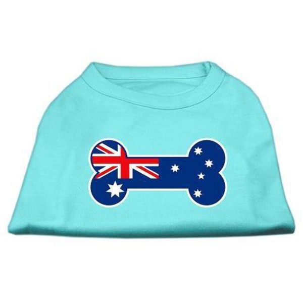 Mirage Pet Products Bone Shaped Australian Flag Screen Print Shirt, Small, Aqua