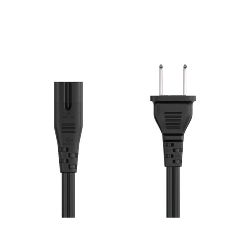 CableLeader 3ft 18 AWG Notebook Power Cord, Non-Polarized IEC320 C7 to 2 Prong NEMA 1-15P, Replacement for PS5 & PS4, Printers, TVs, Black