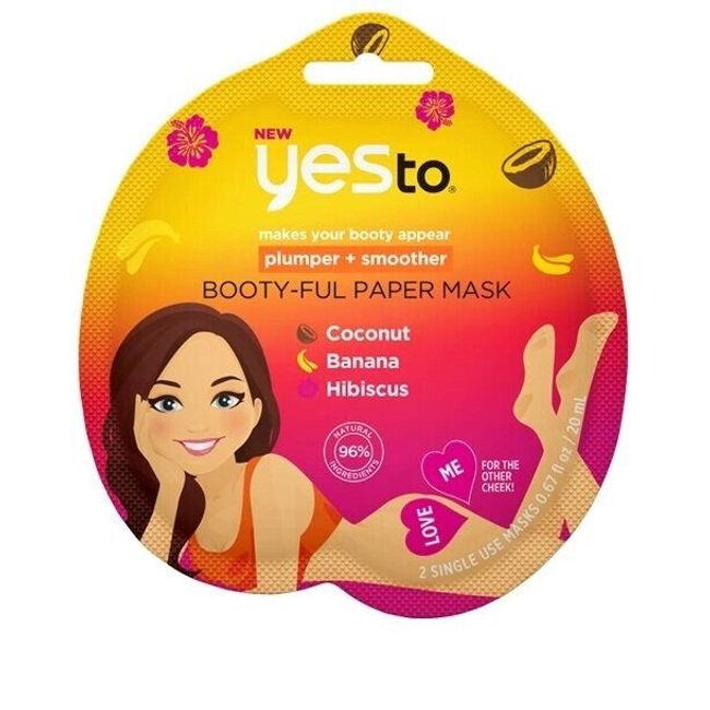 Yes to Booty-ful Paper Mask Plumper + Smooth Coconut/Banana/Hibiscus (lot of 6)