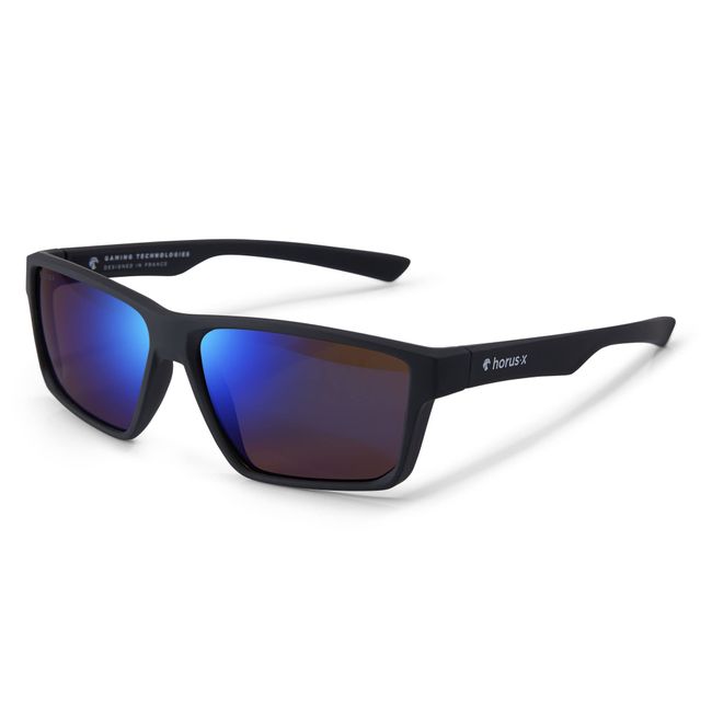 Horus X • ONE SUN Sonnenbrille für Damen und Herren - Blaulicht-Brille UV-Schutz 400 & blaues Licht - Polycarbonat Sport-Design in Schwarz