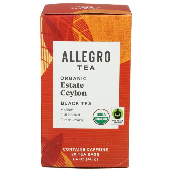 Allegro Tea, Organic Estate Ceylon Tea Bags, 20 ct