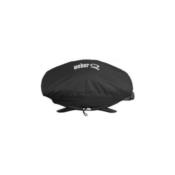 Weber Grill Cover | Portable BBQ Cover Fits Q 200/2000 Series | Breathable UV & Water-Resistant Barbecue Covers | BBQ Accessories for Outdoor Cooking & Grilling - Black (7118)