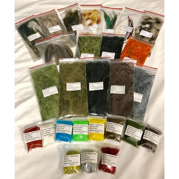 Fly Tying Material Feather and Dubbing Starter Kit