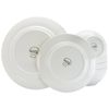 Double Bowl Dinnerware 16 Piece Set in Snow White Solid Casual Round Bone