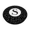 Monogram Letter S Initial Black Dark Grey Leopard Print PopSockets Swappable PopGrip