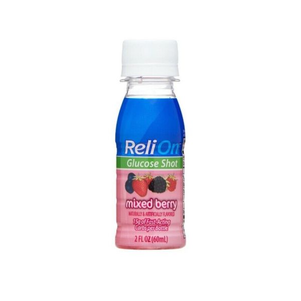 ReliOn Glucose Shot Drink Mixed Berry 2oz Great For Diabetics On The Go