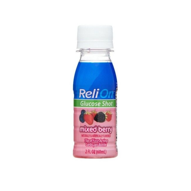 ReliOn Glucose Shot Drink Mixed Berry 2oz Great For Diabetics On The Go