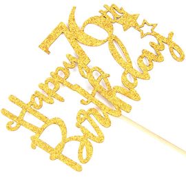 Gold Glitter Happy Birthday Cake Topper, Hobby Lobby