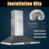 30" Range Hood 450CFM Wall Mounted Kitchen Cook Vent Stainless Steel Touch Panel