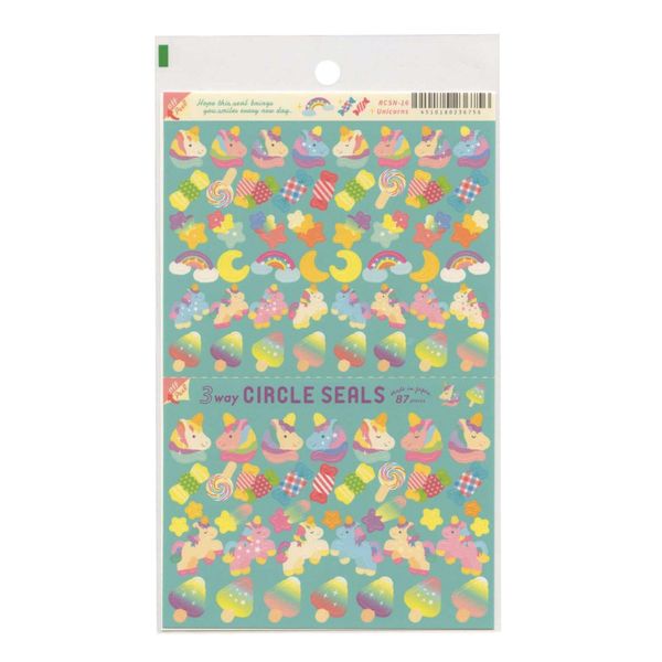 3-Way Circle Sticker [Unicorn] RCSN-16