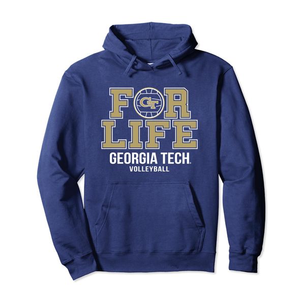 Georgia Tech Yellow Jackets Volleyball For Life Navy Pullover Hoodie