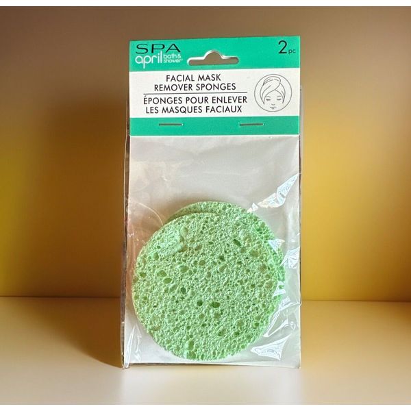 Facial Mask Makeup Remover Sponges 2 Pieces NEW PKG