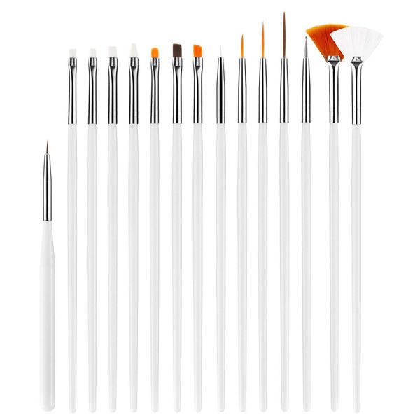 Hanyousheng Pennelli Unghie, 15 Pezzi Nail Art Pennelli, Nail Art Brush, Acrilico Gel Pennelloper Unghie Per Fai Da Te Flower Petal Pennelli Unghie Pittura Drawing Pen