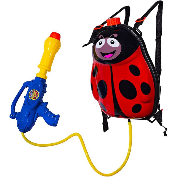 Toyrifik Water Gun Backpack Squirt Gun Water Blaster for Kids -Water Shooter with Tank Lady Bug Toys for Kids- Summer Outdoor Toys for Pool Beach Water Toys for Kids