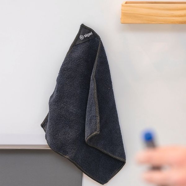SIGEL BA110 Magnetic cleaning cloth, 25 x 25 cm, Black