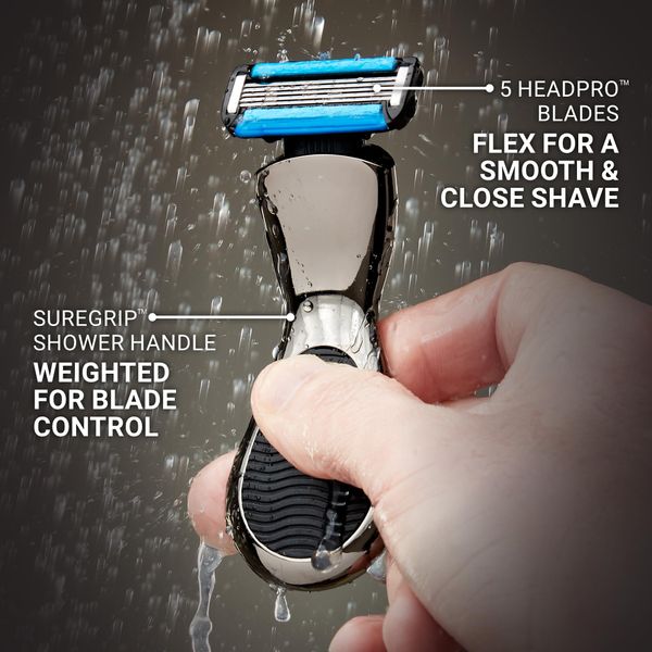 BEARHEAD Head Razor for Men | Skull Shaving Razor for Bald Men | Precision Blades Nick-Free | Sure-Grip Shower Handle | Easy Clean Blades | Travel Case