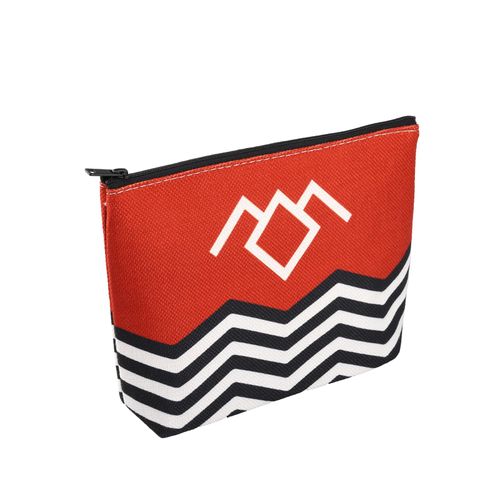 TV Show Inspired Red Black White Canvas Makeup Bag, Twin B&w Bag Eu, Cosmetic bag with print