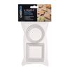 Chef Aid Crinkle Pastry Cutter Set, with both Square and Round Cutters, White