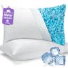 PLUSHHAVENCLOUD ADJUSTABLE PILLOWS QUEEN SIZE - COOLING SHREDDED FOAM - WHITE