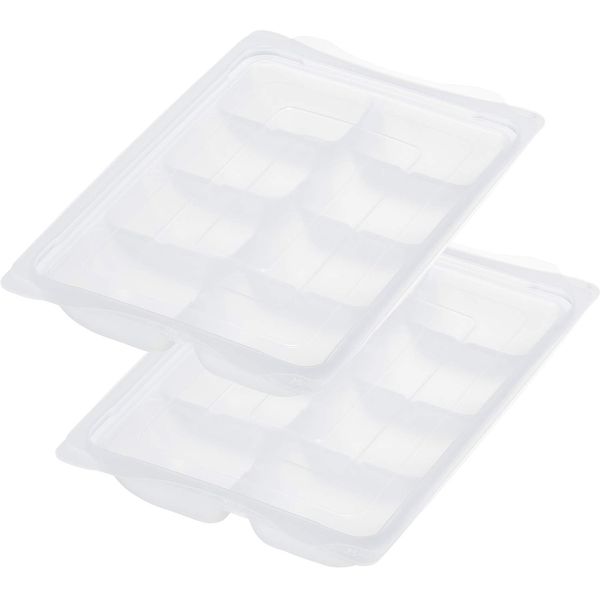 LEC A00116 Baby Food Freezing Tray, Made in Japan, Medium (0.9 fl oz (25 ml), 8 Blocks x 2 Pieces, Microwave Safe and Dishwasher Safe