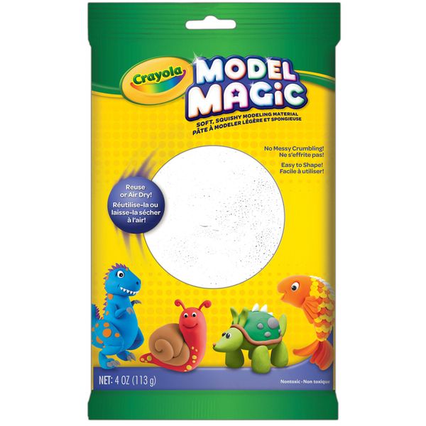 Crayola Model Magic White, Modeling Clay Alternative, At Home Crafts for Kids, 4 oz