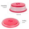 Dependable Industries Inc. Essentials Silicone Folding Collapsible Microwave Cover Splatter Screen Red 2 Pack Set