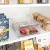 Smart Design Pull-Out Stackable Storage Bin with Removable Dividers - Small - 12.5" D x 8.35" W x 4.13" H - Clear