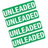 4 x UNLEADED Stickers Fuel Printed Vinyl Label