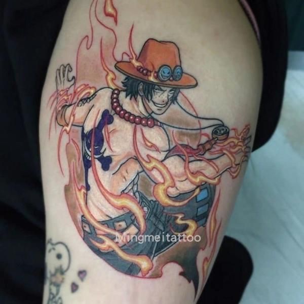 Mingmei Original Anime Style Waterproof Simulation Tattoo Sticker One Piece Ace Long Lasting