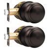 Probrico Passage Door Knobs, Keyless Interior Door Knobs, Closet Hallway Door Handles, Oil Rubbed Bronze, Ball Style, 2 Pack