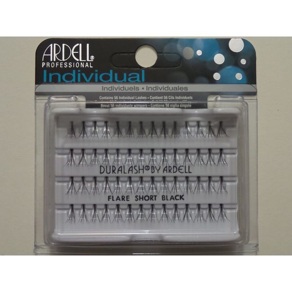 (LOT OF 12) Ardell Duralash Knotted FLARE SHORT Individual Eyelashes Black