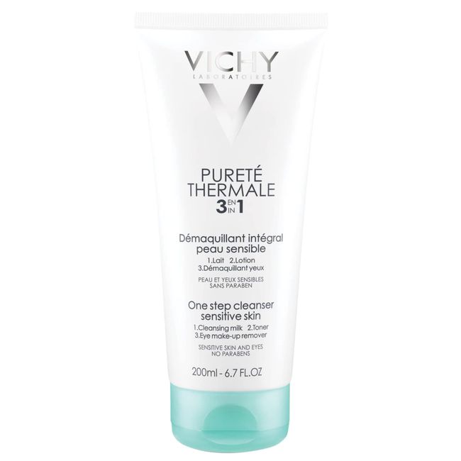 Vichy Pureté Thermale 3 in 1 Facial Cleanser, Multi Purpose Face Wash, Toner & Makeup Remover, Suitable for Sensitive Skin, 6.7 Fl Oz