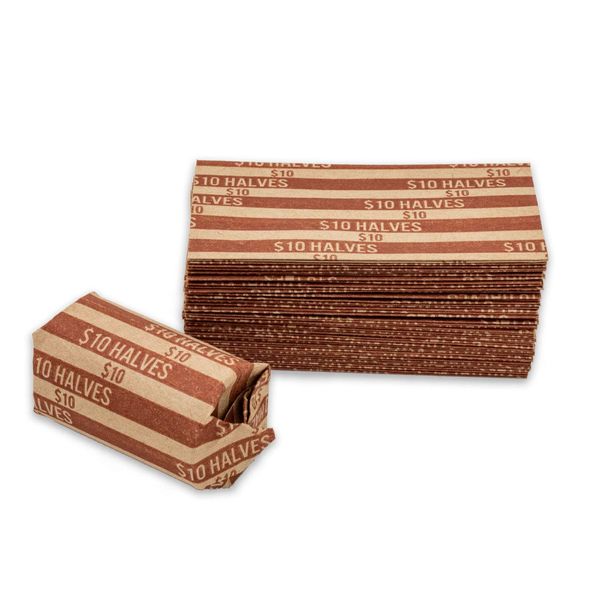 Half Dollar Coin Wrappers, 100 Flat Striped Coin Wrappers