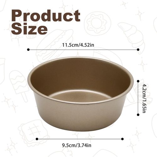 4Pcs Mini Cake Pan Set Small Round Cake Pan Set Cake 5 Inch Round Aluminum Cake Pan Set Non-stick Baking Pan Non-Toxic for Baking Roasting Home Party