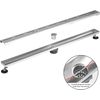 Linear Shower Drain 48" Brushed 304 Stainless Steel with Drain Grate