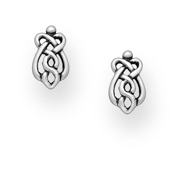 ICYROSE Solid 925 Sterling Silver Antique Finish Rectangle Celtic Knot design Womens Small Stud Earrings 842