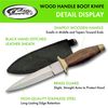 SZCO Supplies 9" Wood Handle Boot Knife with Stainless Steel Blade, Brass Guard, Pommel, and Clip-On Sheath - Tactical and Everyday Carry